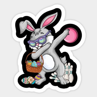 Bowling ball & pins Bunny ears Egg Hunting dabbing Easter bunny Bowling easter holidays Sticker